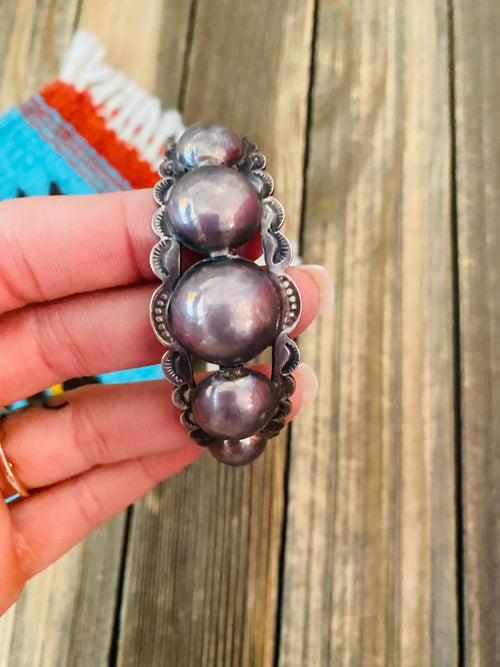 Navajo Old Pawn Vintage Sterling Silver Cuff Bracelet