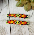 Handcrafted Handmade Beaded Barrette Set
