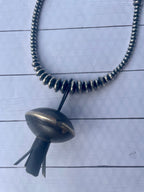 Handcrafted Sterling Silver Navajo Pearl Beaded Necklace 5mm-10mm 20 inches with Pendant