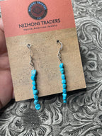 Handcrafted Sterling Silver & Turquoise Beaded Dangle Earrings