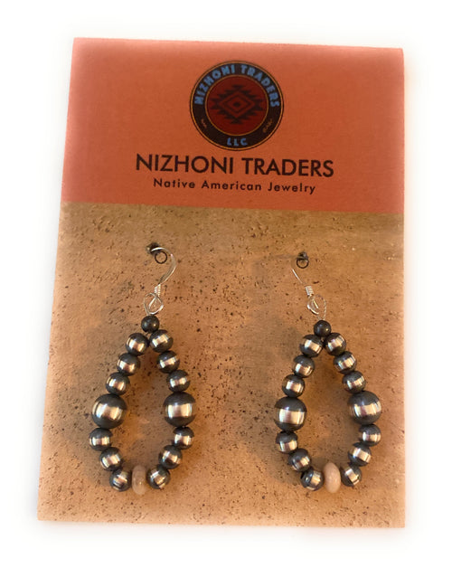 Handcrafted Sterling Silver Pearl & Pink Opal Dangle Hoop Earrings