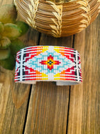 Handcrafted Made Beaded Leather Bracelet