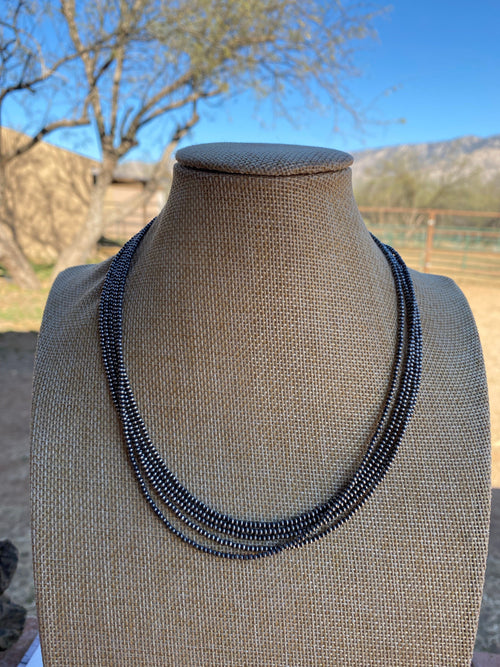 2mm Sterling Silver Pearl Beaded 24” Necklace