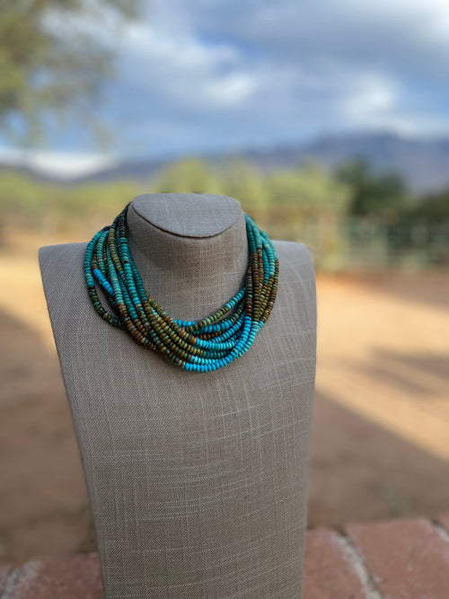 Handcrafted Natural Royston & Kingman Turquoise beaded Necklace