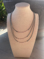 Handcrafted Sterling Silver Pearl & Queen Pink Conch Beaded Necklace 3mm