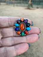 Handcrafted Vintage Multi Stone pin pendant