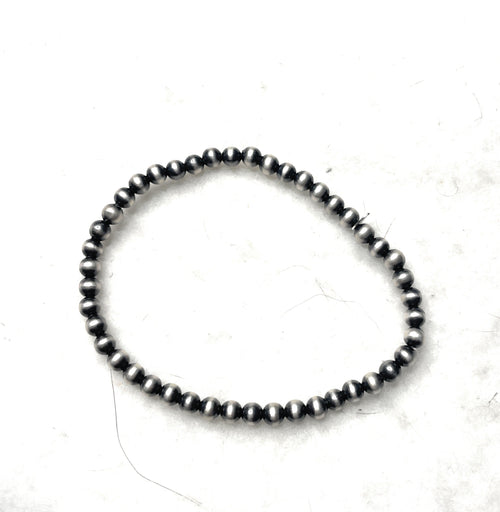 Handcrafted Sterling Silver 4mm Beaded Bracelet