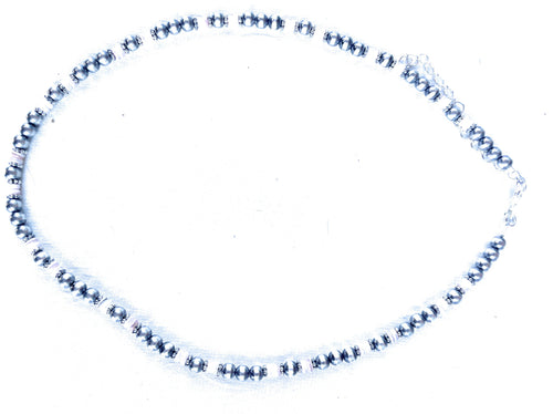 Handcrafted Pink Conch & Sterling Silver Beaded Necklace 18-20”