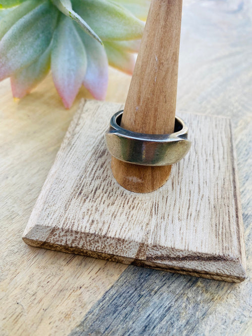 Handcrafted Vintage Sterling Silver Ring Size 11 Signed