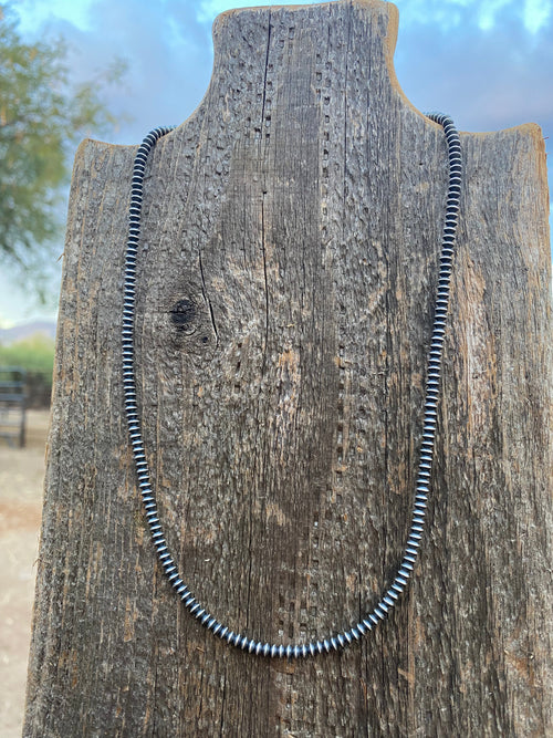 Sterling Silver Saucer Handcrafted Pearls 3mm 14 Inch