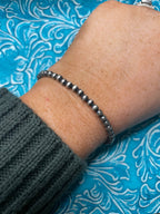 Handcrafted Sterling Silver 4mm Beaded Bracelet