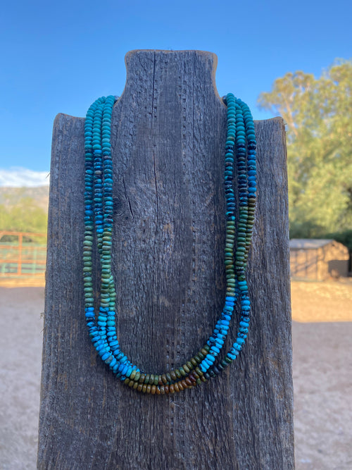 Handcrafted 3 Strand Kingman Turquoise 16-18 inches