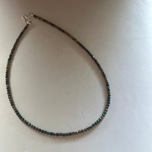 Handcrafted Sterling & Turquoise Beaded Choker Necklace