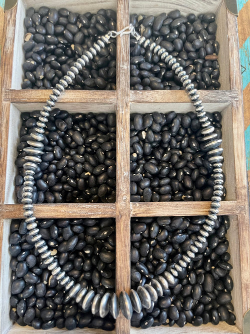 Stunning Sterling Silver 17 Inch Handcrafted Pearl and Saucer Beads