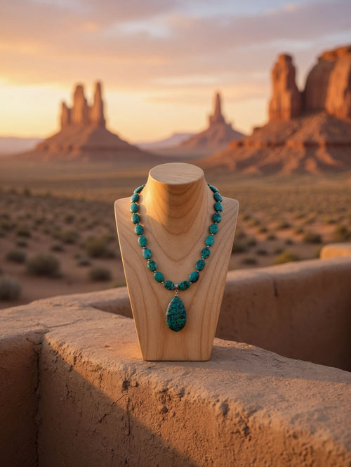 Vintage Jasper & Sterling Silver Beaded Stone Necklace