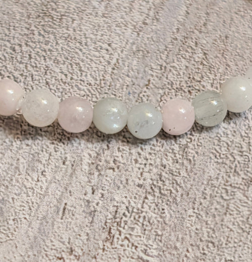 Morganite Aquamarine Kid's Beaded Stretch Bracelet
