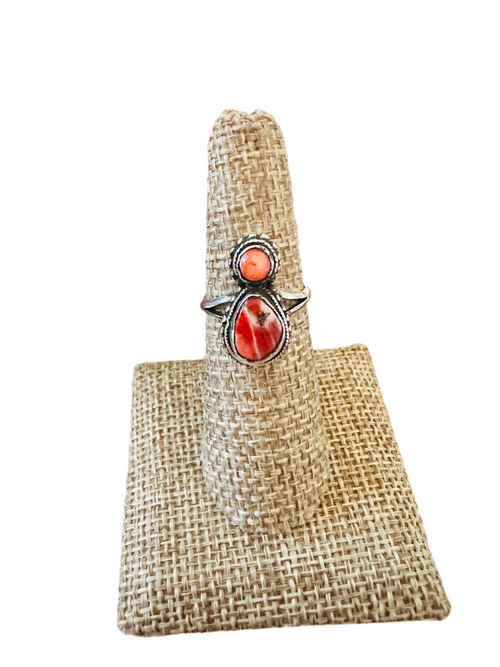 Old Pawn Navajo Sterling Silver & Spiny Ring Size 6.25