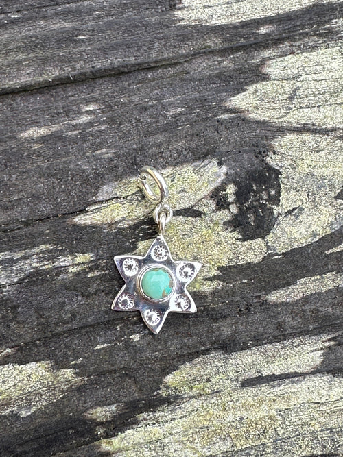 Sterling Silver and Turquoise Mini Star Charm