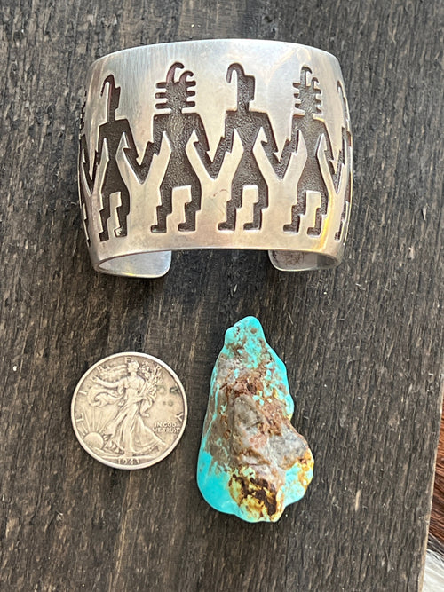 Vintage Sterling Silver Hopi Petroglyph Cuff