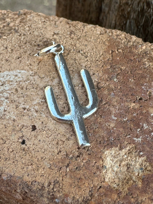 Navajo Crafted Sterling Silver Saguaro Charm