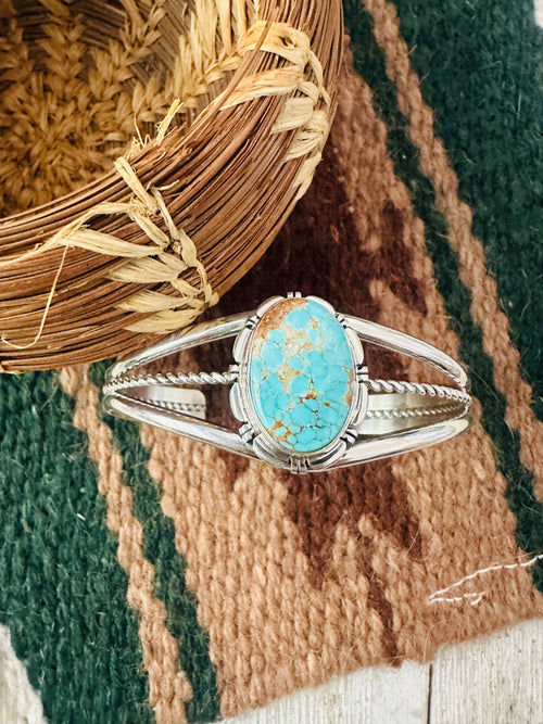 Old Pawn Navajo Turquoise & Sterling Silver Cuff Bracelet