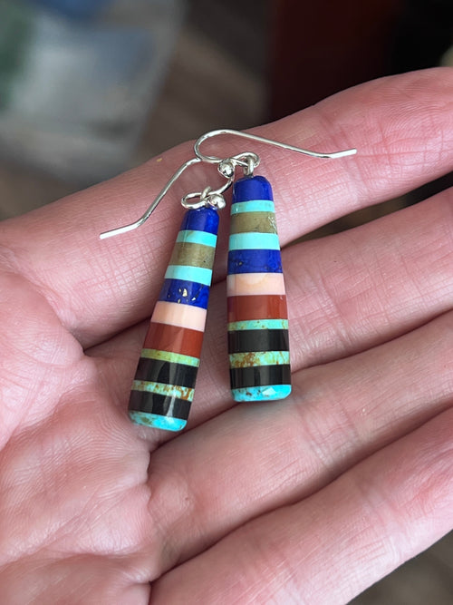 Santo Domingo Layered Multistone Earrings by Ronald Chavez, Stacked Gems #3