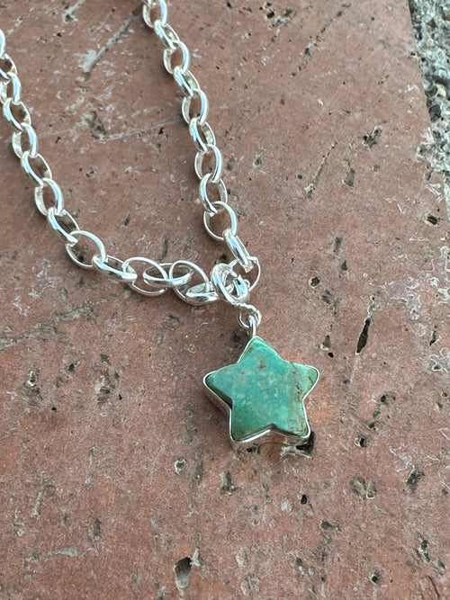 Halloween Collection Sterling Silver & Turquoise Star Charm