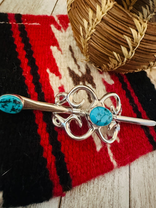 Old Pawn Navajo Turquoise & Sterling Silver Hair Pin