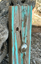 Silver Beaded Circle Pendant Necklace