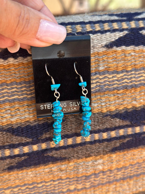 Old Pawn Navajo Sleeping Beauty Chip Dangles