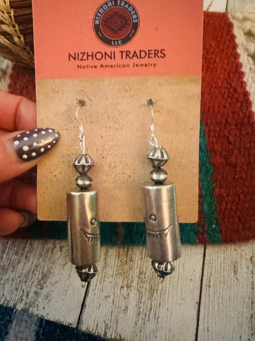 Handcrafted Sterling Silver Beaded Dangle Earrings