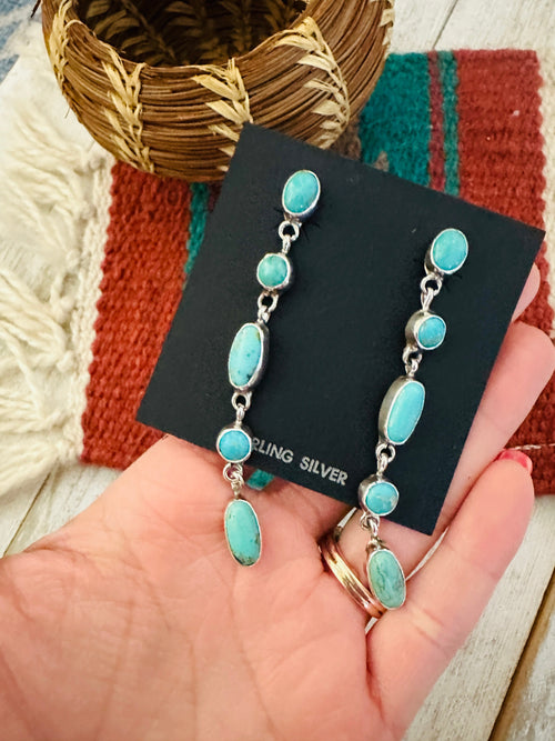 Navajo Turquoise & Sterling Silver Dangle Earrings