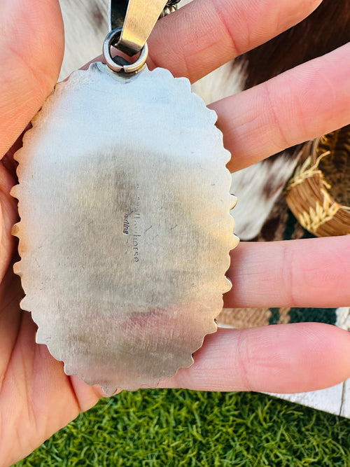 Old Pawn Handcrafted Sterling Silver and Turquoise Beaded Necklace