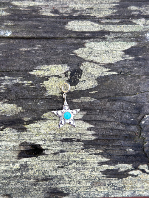 Sterling Silver and Turquoise Star Charm