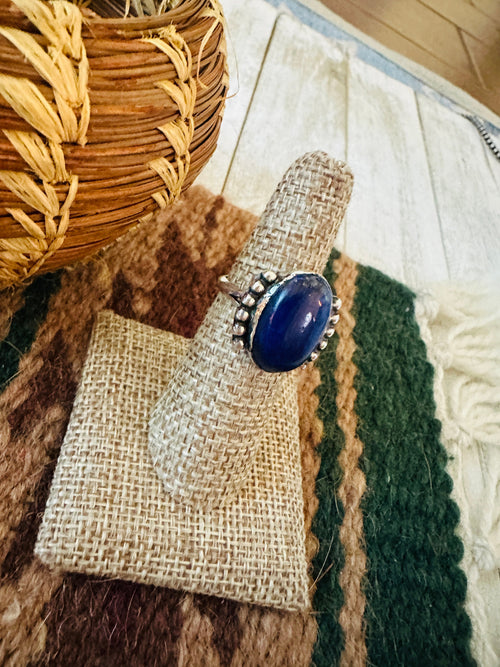 Old Pawn Navajo Sterling Silver & Lapis Ring Size 6.5