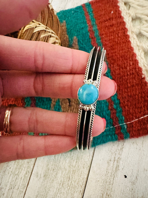 Navajo Sterling Silver & Turquoise Cuff Bracelet