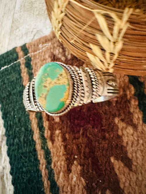 Old Pawn Navajo Turquoise & Sterling Silver Cuff Bracelet