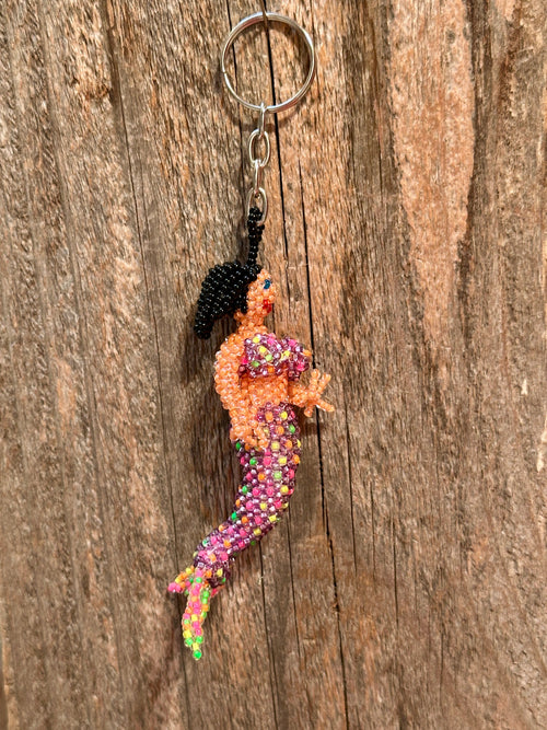 Handmade Beaded Mermaid Keychain