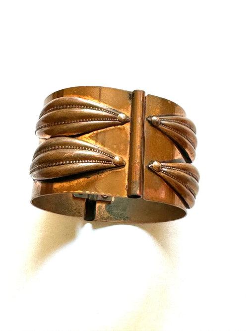 Vintage Handmade Copper Spring Cuff Bracelet