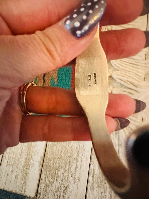 Handcrafted Old Pawn Sterling Silver & Turquoise Cuff Bracelet