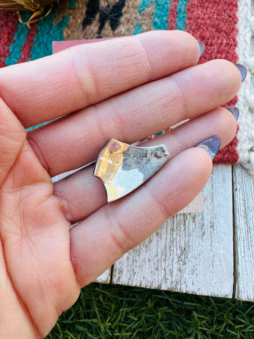 Handcrafted Old Pawn Sterling Silver, Spiny & Turquoise Post Earrings