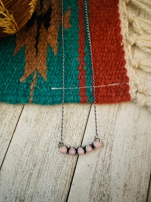 Navajo Queen Pink Conch & Sterling Silver Necklace