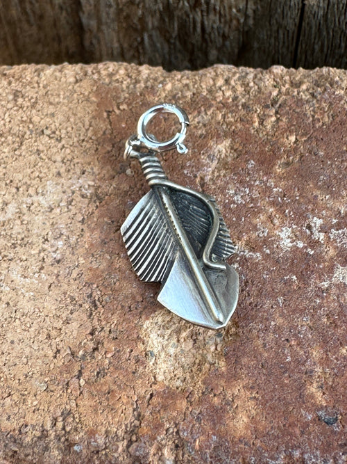 Navajo Crafted Sterling Silver Feather Charm