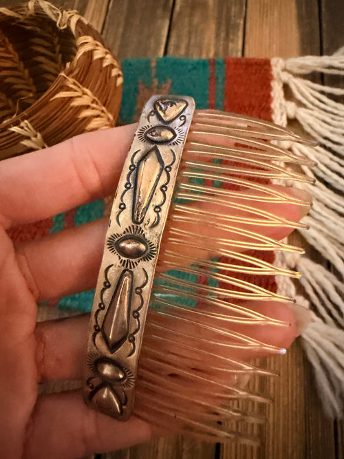 Old Pawn Handcrafted Sterling Silver Hair Comb Barrette