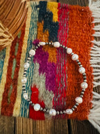 Handcrafted Freshwater Pearl & Sterling Silver Pearl Beaded Stretch Bracelet