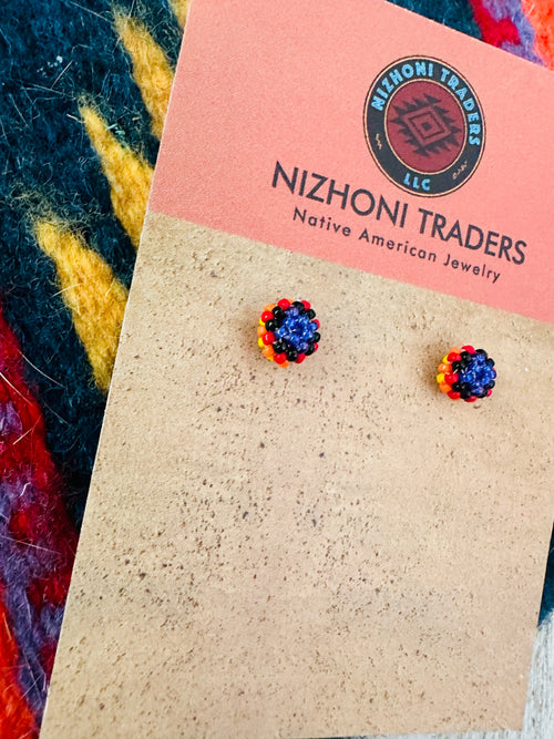 Navajo Handmade Beaded Stud Earrings