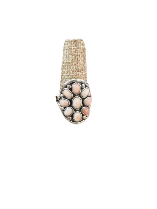 Old Pawn Navajo Sterling Silver & Mother of Pearl Ring Size 8.75