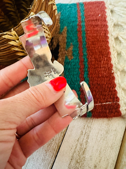 Navajo Turquoise & Sterling Silver Thunderbird Cuff Bracelet