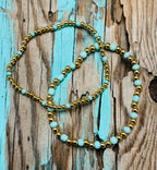 Misty Beaded Stretch Bracelet Set Of 2 14k Gold Plated