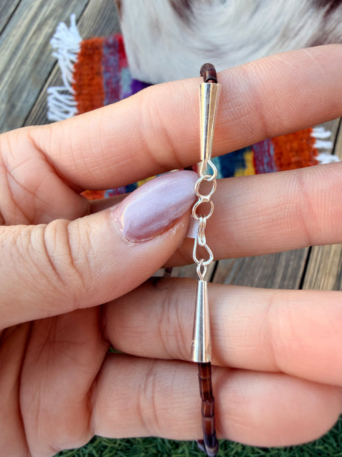 Handcrafted Sterling Silver & Beaded Fetish 27” Necklace